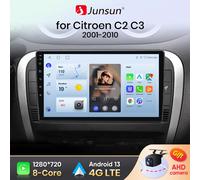 Junsun Android 13 Wireless CarPlay Android Auto Radio Per Citroen C2 C3 2001 2002 2003-2010 4G Auto Multimedia GPS 2din autoradio V1 (1GB 32GB)