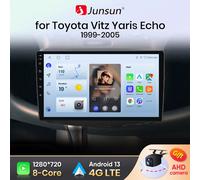 Junsun Android 14 Wireless CarPlay Android Auto Radio Per Toyota Vitz Yaris Platz Echo 1999-2005 RDS 4G WiFi GPS Accessori Auto V1 C (1GB 32GB)