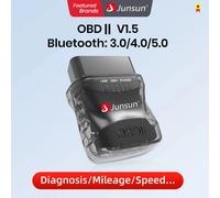 Junsun DVD Accessori per auto Scanner automatico mini ELM327 Compatibile con Bluetooth 4.0 OBD2 V3 Adattatore Strumento diagnostico per auto Strumento di scansione OBD2