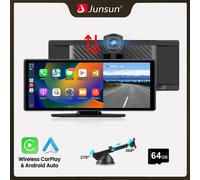 Junsun NEW10.26 "Dash Cam Retrovisore Con staffa 4K DVR Wireless Carplay Android Auto Navigazione GPS Accessori per cruscotto auto