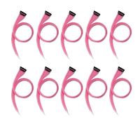 Junterone 10 extension per capelli con stoppini arcobaleno, per ragazza, con clip, ciocche lunghe e dritte, regolabili per capelli, 10 pezzi