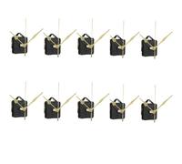 Junterone 10 Set di Kit di Aghi di Movimento Orologio Al Quarzo, Riparazione del Movimento Orologio Da Parete Parti di Meccanismo Orologio Adatto Per Fai Da Te, Nero e oro.