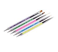 Junterone 5 Pezzi Nail Art Punteggiatura Penna Acrilico Strass 2 Vie Gel UV Pittura Strumento Manicure Disegno Fodera Pennello Fiore
