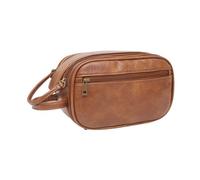 Junterone Astuccio da toilette multifunzione per donne e trousse per il trucco da viaggio, borsa sospesa impermeabile, borsa per il trucco cosmetico nero, marrone