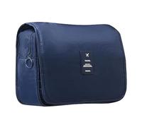 Junterone Borsa da toilette da appendere, borsa da toeletta, impermeabile, grande capacità, da viaggio, borsa organizer per trucchi, facile da installare, facile da usare, bianco crema, blu navy