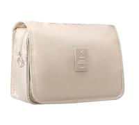 Junterone Borsa da toilette da appendere, borsa da toeletta, impermeabile, grande capacità, da viaggio, borsa organizer per trucchi, facile da installare, facile da usare, bianco crema, Bianco crema.