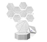 Junterone Confezione da 12 In Schiuma Acustica 12x10x6x0,4 Pollici, Murali Autoadesivi In Schiuma Fonoassorbente, per Acustica Grigio