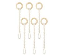 Junterone Confezione da 6 prolunghe per piante appese, anello in legno, corda per vaso di fiori intrecciata a mano, corda in cotone sospeso, vaso da fiori da giardino