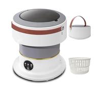 Junterone Lavatrice portatile, pieghevole e portatile, lavatrice portatile pieghevole da 8 litri con centrifuga, facile installazione, presa UE