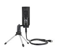 Junterone Microfono a condensatore USB con mini treppiede e pulsante di guadagno per PC, laptop, giochi, registrazione musicale