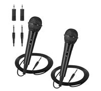 Junterone Microfono cablato portatile, microfono vocale dinamico cardioide con adattatori per microfono per prestazioni di musica vocale karaoke