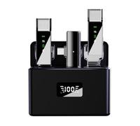 Junterone Microfono Lavalier senza con Custodia di Ricarica a Schermo LCD Microfono Portatile a Riduzione del Rumore per la Trasmissione in Diretta,C
