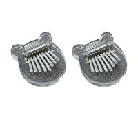 Junterone Mini Kalimba a 8 tasti Arcobaleno in cristallo trasparente, strumento per pianoforte a dita, orso