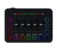Junterone Mixer audio da 48 V, scheda audio, ricaricabile, interfaccia audio RGB con interfaccia XLR per microfono per podcast/registrazione, facile da usare e finiture accurate.