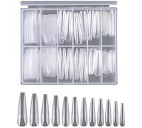 Junterone Prolunga per Unghie da 240 Pezzi, Pezzo per Unghie Trapezoidale Lungo 12 Misure, Adatto per Negozi di Unghie e Nail Art DIY