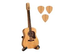 Junterone Scatola Porta Plettri Portatile In Legno con Supporto per Riporre Gli Strumenti, Regalo Musicale per Chitarristi