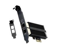 Junterone Scheda di rete Pcie a RJ45 I226-V 2500 Mbps 2,5 G Gigabit Ethernet Dual Porte 100/1000/2500 Mbps Scheda di rete per PCB da ufficio + metallo