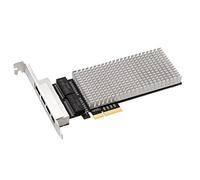 Junterone Scheda di Rete PClE X4 I225 2.5G Scheda di Rete Gigabit Adattatore di Scheda Ethernet RJ45 4 Porte Scheda di Rete Desktop