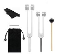 Junterone Set Diapason Curativo 128 Hz 256 Hz in Lega di Alluminio con in Silicone