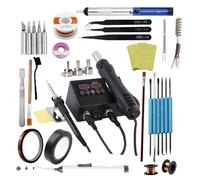 Junterone Stazione di Saldatura di Rilavorazione BGA Ad Aria Calda 2 In 1 per Saldatore, Riparazione Dissaldante per Strumenti di Saldatura IC PCB per Telefoni Cellulari, Spina Europea