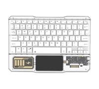 Junterone Tastiera senza Tastiera Tocco Ricaricabile Tastiere Bluetooth per Telefono PC Tablet Bianco