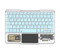 Junterone Tastiera senza Tastiera Tocco Ricaricabile Tastiere Bluetooth per Telefono PC Tablet Blu Chiaro