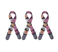 Junterone Tracolla per Chitarra Folk In Pelle con Stampa Fluorescente In Nylon con Teschio Tracolla per Chitarra Elettrica, Tracolla per Chitarra Acustica,D