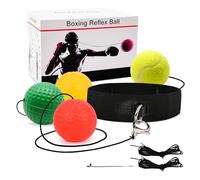 JUNUNDJING Boxing Reflex Ball, 4 React Reflex Ball Plus Fasce Regolabili, Coordinazione Occhio Mano Attrezzature da Allenamento Boxe, Gioco per l'Allenamento dei Tempi di Reazione e della Precisione