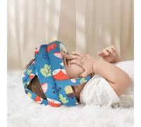 JUNUNDJING Caschetto Primi Passi, Casco Per Bambini da 6 a 36 Mesi, Primi Passi Per Bambini, Bambini Neonati, Casco Neonato, Volpe blu