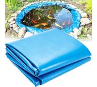 Junvstor Rivestimento per laghetto HDPE, 3x3m 6x6m 7X8m 10X15m, Blu 0,16 mm spessor Sottofondo Flessibile laghetto Membrana Piscina Trappola Impermeabile, Rivestimento per laghetto Sicuro(6x7m)