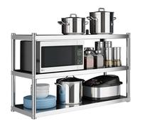 Junvstor Scaffale da Parete in Metallo, pensile, per pentole, padelle, Utensili da Cucina, scaffale Galleggiante, portabottiglie, Supporto per fioriera(Wall Mount,60x35x80cm)