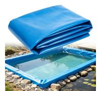 Junvstor Telo Stagno PVC Telo Stagno Blu Resistente 3x3m 6x6m 8x8m, Pellicola Rivestimento Stagno Preformata Trappola Membrana Flessibile Piscina Fontane Giardino Cascata Stagno dei Pesci
