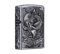 junweideyi Accendino in stile cinese dei regali, sostituibile per Zippo (solo custodia), dimensioni inserto compatibile 3,6 cm x 1,2 cm x 5 cm, alloggiamento accendino (stile 2)