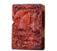 junweideyi Accendino intagliato in legno di sandalo rosso naturale, sostituibile per Zippo (solo custodia), dimensioni inserto compatibile 3,6 cm x 1,2 cm x 5 cm, alloggiamento accendino (stile 19)