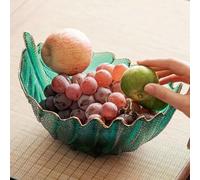 JUNYFFF Penh Ciotola in Vetro, Fruttiera Portafrutta da Tavolo Porta Frutta Moderno Cesto Frutta Ciotola Vetro 27.5 X 12.5 Cm,Blu