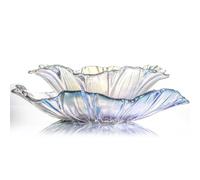 JUNYFFF Set Da 2 Portafrutta Cesto Per Frutta Ciotola Da Frutta in Cristallo Da Tavolo Moderno Grande Cesto Portafrutta Moderno Cesto Di Frutta, 30/20Cm,Bianca