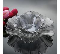 JUNYFFF Set da 2 Portafrutta Cesto per Frutta Ciotola da Frutta Moderno Grande Cesto Portafrutta Moderno Cesto di Frutta, Fruttiera in Vetro Cristallo per Frutta, Dessert, Torta, Dolci,Grigio