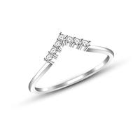 JunyiDIY Anello di Promessa da Donna Enhancer in Argento 925 - Elegante anello nuziale Wrap con Half Eternity Cubic Zirconia Pietre per il fidanzamento Anniversario Semplice Design Gioielli YA5468