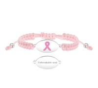 JunyiDIY Anima Indistruttibile Bracciale Nastro Rosa Consapevolezza Cancro Al Seno Per Donne, Cordoncino Fatto A Mano Rappresenta Fede E Resistenza Per Madre Amica YA6220