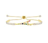 JunyiDIY Bracciale elegante Tour Eiffel, charm multicolore in cristallo, catena tennis regolabile, gioiello romantico Parigi, regalo per donna, mamma, figlia YA5691