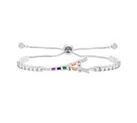 JunyiDIY Bracciale elegante Tour Eiffel, charm multicolore in cristallo, catena tennis regolabile, gioiello romantico Parigi, regalo per donna, mamma, figlia YA5691