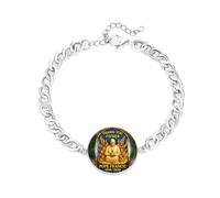 JunyiDIY bracciale in acciaio inox argentato con Papa Francesco, gioiello spirituale regolabile per moglie, simbolo di serenità e incoraggiamento per il giorno della laurea YA5960