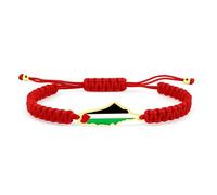 JunyiDIY Bracciale Intrecciato Rosso Con Mappa Della Palestina In Oro Per Donne, Regalo Di Fede Simbolo Intrecciato A Mano Di Libertà E Sostegno