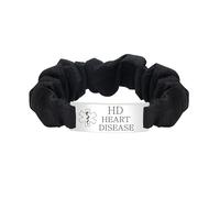 JunyiDIY Braccialetto Medico per Malattie Cardiache Nero, Bracciale di Emergenza Moda in Organza Personalizzato per la Sicurezza Sanitaria di Uomini Donne YA5426