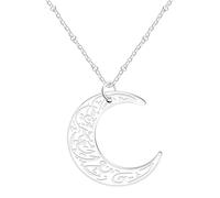 JunyiDIY Collana Ayatul Kursi per Marito e Moglie - Collana Religiosa Islamica per Uomini e Donne - Collana Placcata in Platino con Pendente Allah Arabo e Luna, Regalo Eid Ramadan Islamico