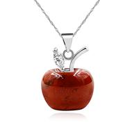 JunyiDIY Collana con ciondolo mela rossa da donna | Eleganti e romantici gioielli in pietra rossa per il regalo d'amore di San Valentino del partner amante YA4030