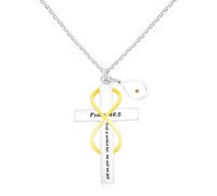 JunyiDIY Collana con Croce Cristiana dell'Infinito da Uomo Salmo Ispiratore 46:5 Ciondolo con Semi di Senape, Gioielli di Fede per Uomini Credenti Riflessione Personale YA5151