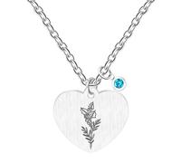 JunyiDIY Collana con Fiore di Narciso di Dicembre, Pietra Azzurra Chiara, Gioiello Invernale a Cuore per Donna, Moglie, Sorella, Nonna YA5545