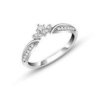 JunyiDIY Donna impilabile 925 Silver Enhancer Wedding Band - Anniversario di fidanzamento Cubic Zirconia Corona Anelli per le donne da sposa GF Moglie S925 Silver Anelli YA5466