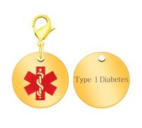 JunyiDIY JuniDIY Portachiavi Medico Rotondo Impermeabile Acciaio Inox Personalizzabile Libero Emergenza Medica Gioielli Per Uomini Donne Anziani, M, Acciaio inossidabile